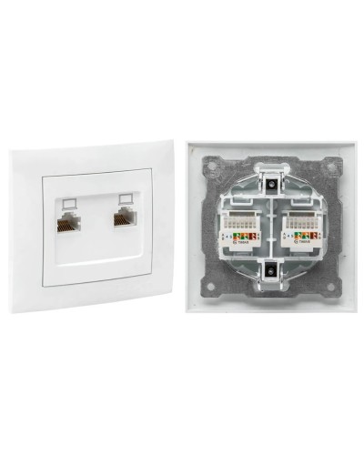 Валенсия розетка комп RJ-45 2-местная (EWK02-035-10). Розетка комп RJ-45 2-местная. EKF в Кызыле