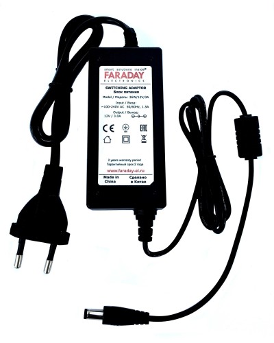 36W/12V/3A. Импульсный блок питания в пластиковом корпусе. FARADAY в Кызыле