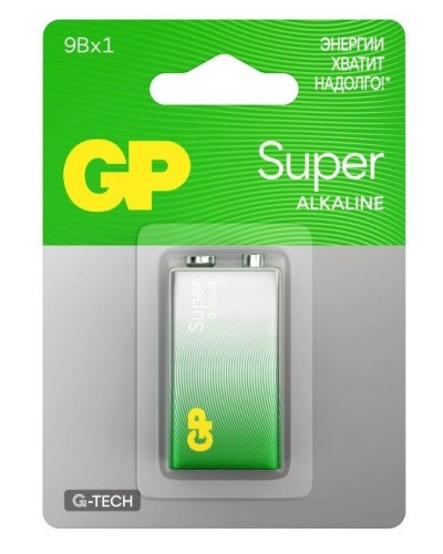 GP Super Alkaline 9V Крона (GP 1604AA21-5CRSBC1), БЛИСТЕР. Алкалиновая батарейка. GP Batteries в Кызыле