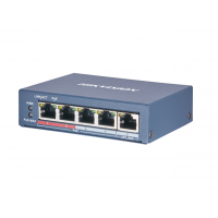 DS-3E0105P-E(B). Коммутатор с питанием POE. Hikvision