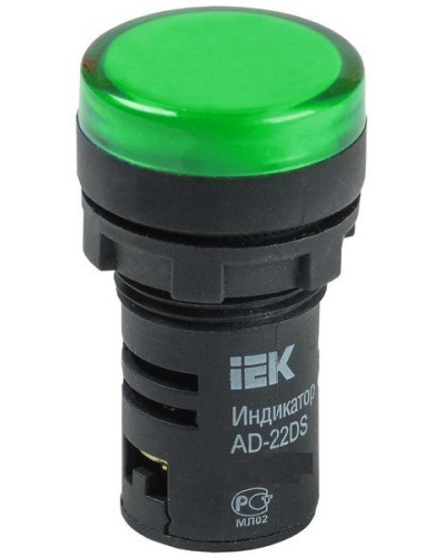Лампа AD22DS (LED) матрица D22мм зеленый 12В AC/DC (BLS10-ADDS-012-K06). Светосигнальный индикатор. IEK в Кызыле