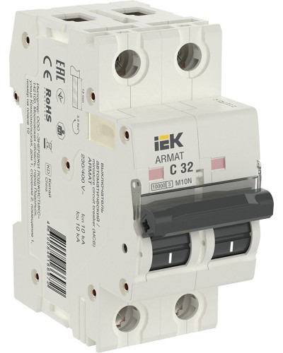 M10N 2P C 32А 10кА ARMAT (AR-M10N-2-C032). Автоматический выключатель. IEK в Кызыле