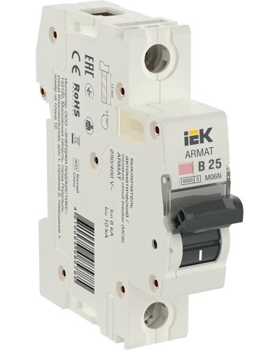 M06N 1P B 25А 6кА ARMAT (AR-M06N-1-B025). Автоматический выключатель. IEK в Кызыле