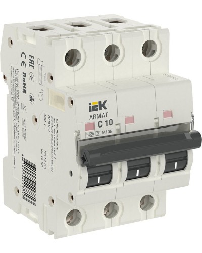 M10N 3P C 10А 10кА ARMAT (AR-M10N-3-C010). Автоматический выключатель. IEK в Кызыле