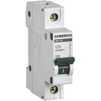 GENERICA ВА47-29 1P C 25А 4,5кА (MVA25-1-025-C). Автоматический выключатель. IEK