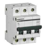 GENERICA ВА47-29 3P C 6А 4,5кА (MVA25-3-006-C). Автоматический выключатель. IEK