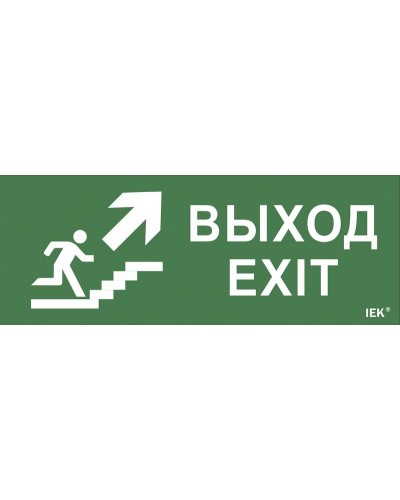 Самоклеящаяся этикетка Выход/лестница вверх/фигура (LPC10-1-24-09-VLVVF). Самоклеящаяся этикетка 240х90 мм. IEK в Кызыле