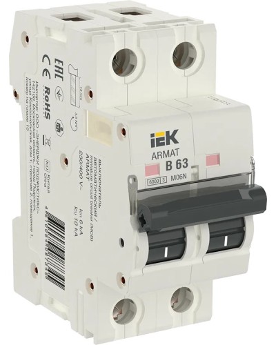 M06N 2P B 63А 6кА ARMAT (AR-M06N-2-B063). Автоматический выключатель. IEK в Кызыле
