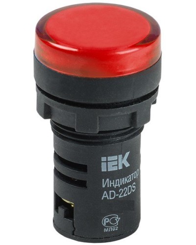 Лампа AD22DS (LED) матрица D22мм красный 12В AC/DC (BLS10-ADDS-012-K04). Светосигнальный индикатор. IEK в Кызыле