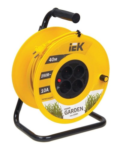 УК40 4 места, 40м (WKP23-10-04-40). Удлинитель на катушке Garden. IEK в Кызыле