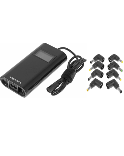 Блок питания Ippon D90U автоматический 90W 15V-19.5V 8-connectors 4.5A 1xUSB 2.1A, LCD индикатор (654527). Блок питания. Ippon в Кызыле