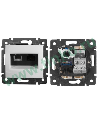 Розетка Valena 2xRJ11+RJ45 Cat.6, белый (770080). Розетка. LegranD в Кызыле