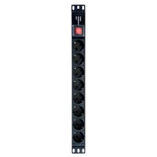 NTSS-PDU-DA2030 гор.размещ. 8xSchuko базовые 16A клеммная колодка. Блок розеток 19. NTSS