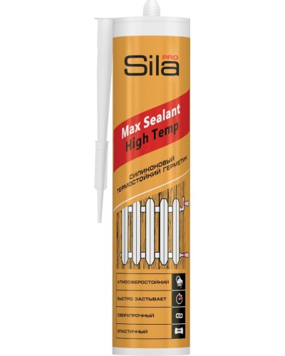 Герметик Sila PRO Max Sealant, High Temp, термостойкий, 280 мл. Герметик силиконовый термостойкий, красный. Sila в Кызыле