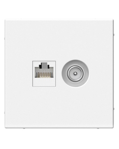 ArtGallery розетка двойная RJ45+TV, кат. 5Е, скрытой установки, механизм, белый (GAL000189). Розетка компьютерная + TV. Systeme Electric в Кызыле