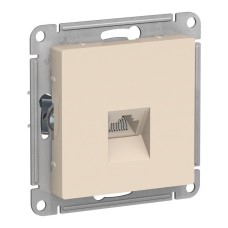 AtlasDesign розетка RJ45, кат. 5Е, 1-местная, скрытой установки, механизм, бежевый (ATN000283). Розетка компьютерная. Systeme Electric
