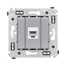 Розетка RJ-45 в стену, кат.5E, Avanti, одинарная, закаленная сталь (4404663). Розетка компьютерная. ДКС