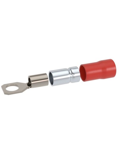 Наконечник НКИ 0,25-1,5 М5 (D5,3мм) с отверстием под винт (100 шт) (2A5P-DS-PVC). Наконечник с отверстием под винт и изолированным фланцем ПВХ, двойная гильза. ДКС в Кызыле