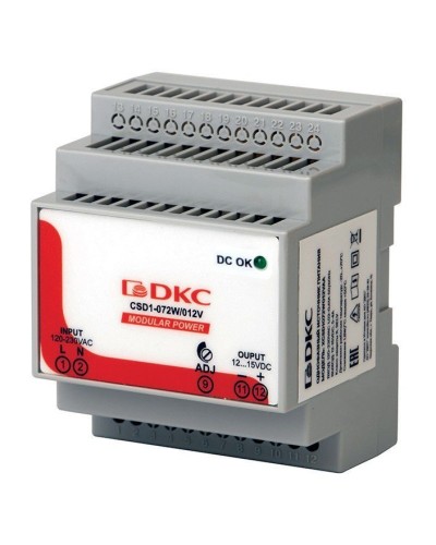 Источник питания однофазный 72Вт, 5А, 12В (XCSD1072W012VAA). Источник питания  MODULAR POWER однофазный. ДКС в Кызыле