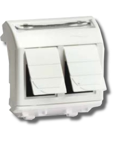 Розетка RJ-45 Brava 2 модуля белая (76656B): Розетка компьютерная с двумя разъёмами в Кызыле