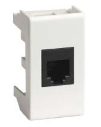Розетка RJ-45 Viva 1 модуль белая (45048): Розетка компьютерная экранированная с одним разъёмом в Кызыле