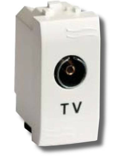 Розетка TV универсальная Brava 1 модуль белая (76721B): Розетка TV в Кызыле