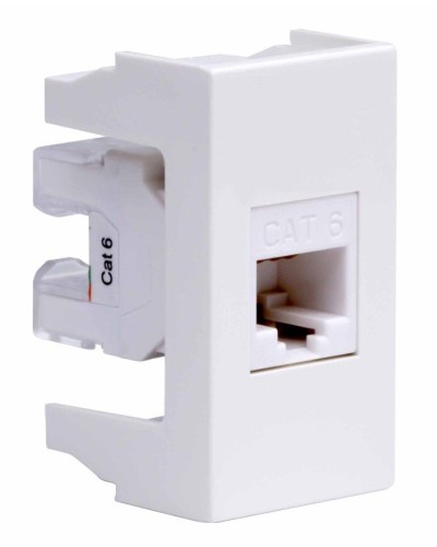 Розетка RJ-45 Viva 1 модуль кат.6A белая (45058). Розетка компьютерная экранированная с одним разъёмом. ДКС в Кызыле