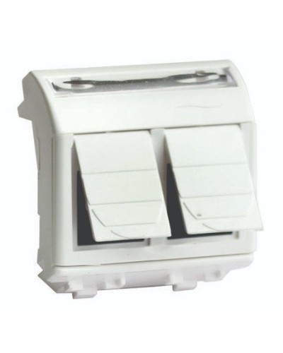 Розетка RJ-45 Brava 2 модуля слоновая кость (75656S): Розетка компьютерная с двумя разъёмами в Кызыле