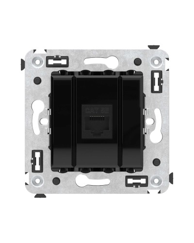 Розетка RJ-45 в стену, кат.5E, Avanti, одинарная, черный квадрат (4402663). Розетка компьютерная. ДКС в Кызыле