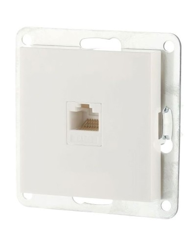 Розетка RJ-45 кат.5е с накладкой, белый LK80 (846104-1). Розетка компьютерная. Экопласт в Кызыле