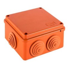 Коробка JBS100 100х100х55, 6 вых., 3P (2,5-16мм²) (43317HF): Коробка монтажная, огнестойкая, без галогена
