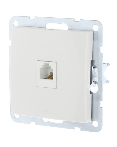 Розетка RJ-45 кат. 5е с накладкой, белый LK60 (866104-1). Розетка компьютерная. Экопласт в Кызыле
