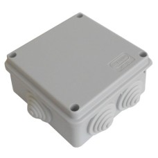 Коробка JBS100 100х100х55, 6 вых., 4P (1,5…6мм²) серая (43207HF-GR). Коробка монтажная, огнестойкая, без галогена. Экопласт