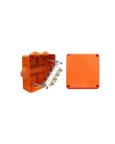 Коробка JBS100 100х100х55, 6 вых., 3P (1,5…10мм²) (43307HF): Коробка монтажная, огнестойкая, без галогена в Кызыле
