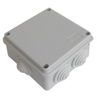 Коробка JBS100 100х100х55, 6 вых., 6P (0,15...2,5мм²) серая (43017HF-GR). Коробка монтажная, огнестойкая, без галогена. Экопласт