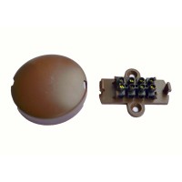 УК-2П с винтовым клеммником на 4 контакта, евродизайн (коричневый). Коробка коммутационная. КомплектСтройСервис