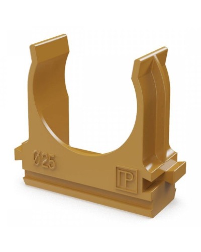 Крепёж-клипса для труб АБС-пластик бук D25 (100 шт) (PR13.0047). Крепление для труб ПВХ. Промрукав в Кызыле
