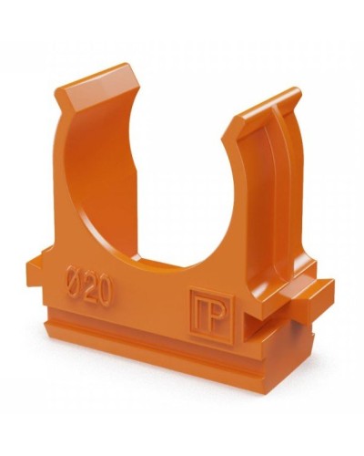 Крепёж-клипса для труб АБС-пластик оранжевая D20 (100 шт) (PR13.0064). Крепление для труб ПВХ. Промрукав в Кызыле